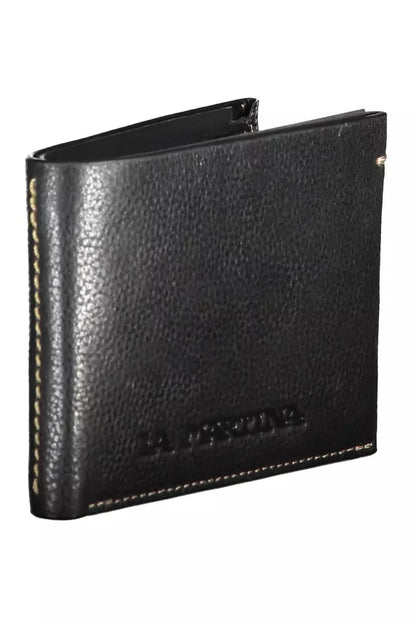 La Martina Sleek Black Leather Wallet for the Modern Man La Martina