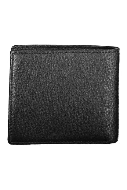 La Martina Sophisticated Black Leather Dual Compartment Wallet La Martina