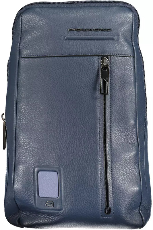 Piquadro Sleek Blue Leather Shoulder Laptop Bag Piquadro