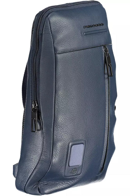 Piquadro Sleek Blue Leather Shoulder Laptop Bag Piquadro