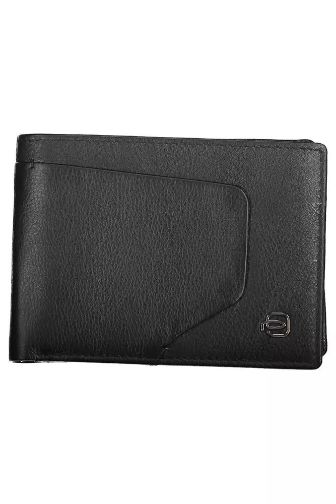 Piquadro Elegant Black Leather Wallet with RFID Blocker Piquadro