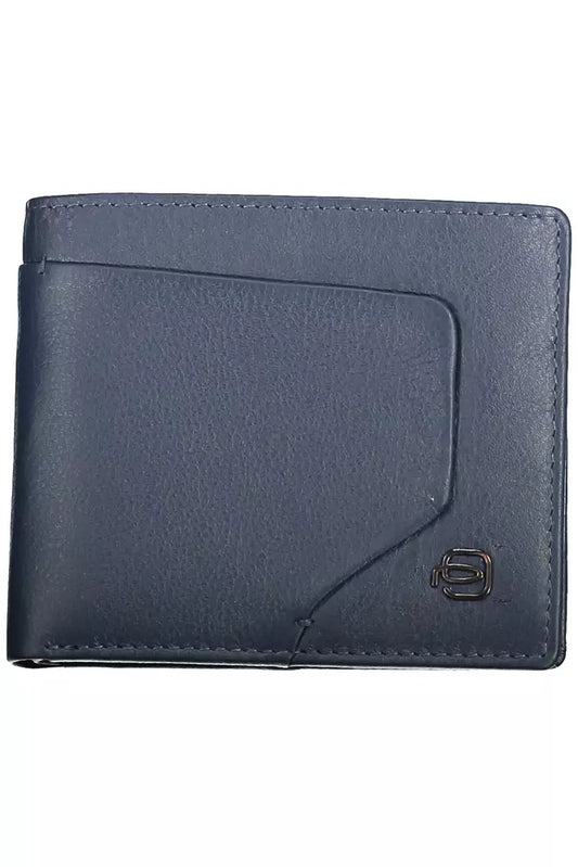 Piquadro Sleek Dual-Compartment Leather Wallet with RFID Block Piquadro