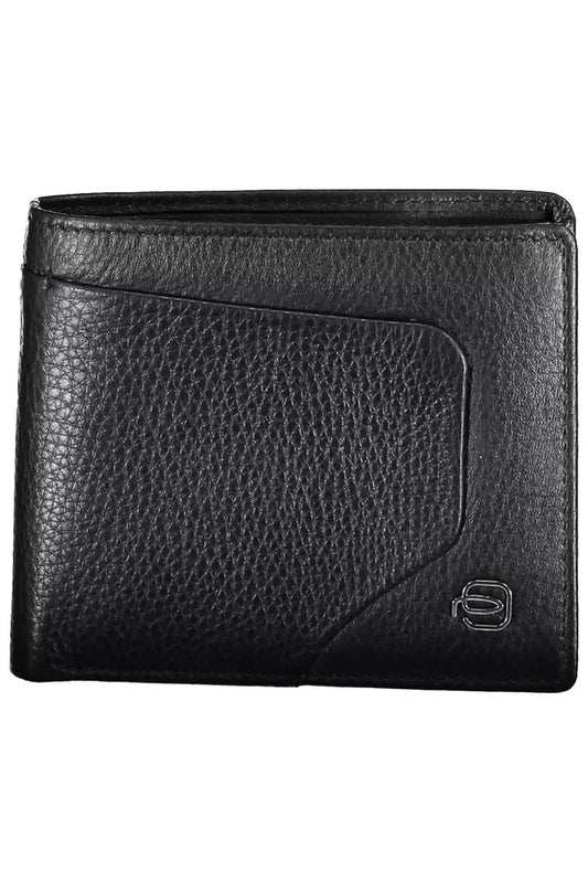 Piquadro Sleek Black Leather Bifold Wallet with RFID Block Piquadro