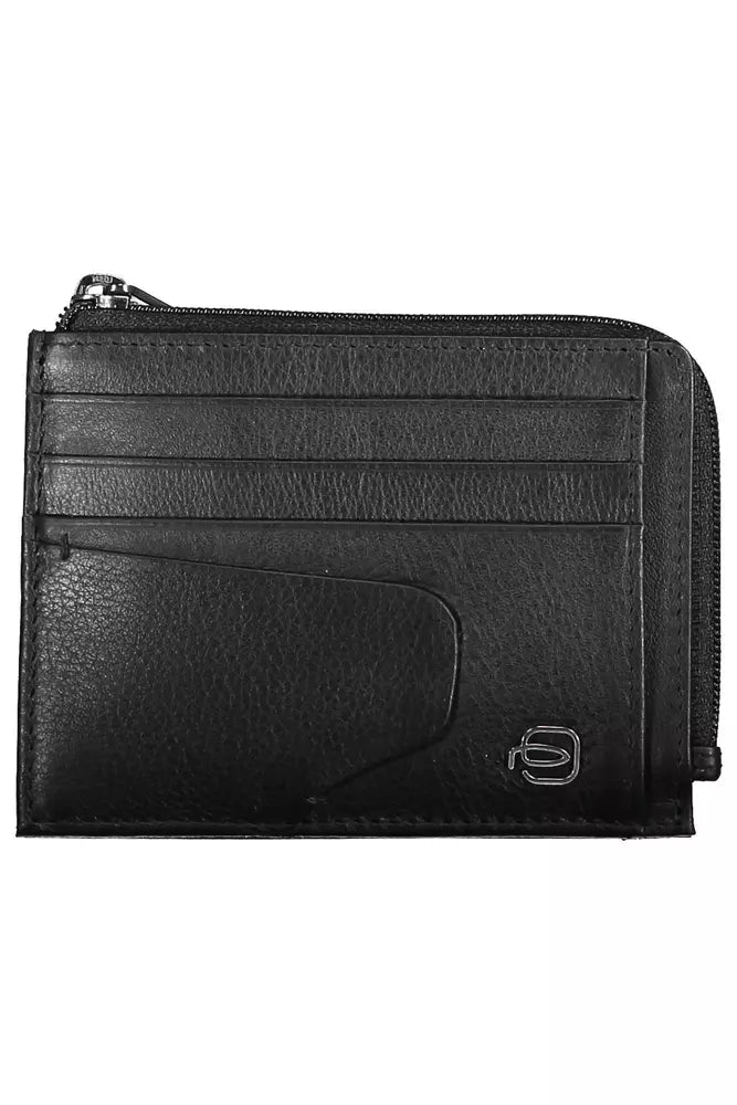 Piquadro Sleek Black Leather Card Holder with RFID Blocker Piquadro