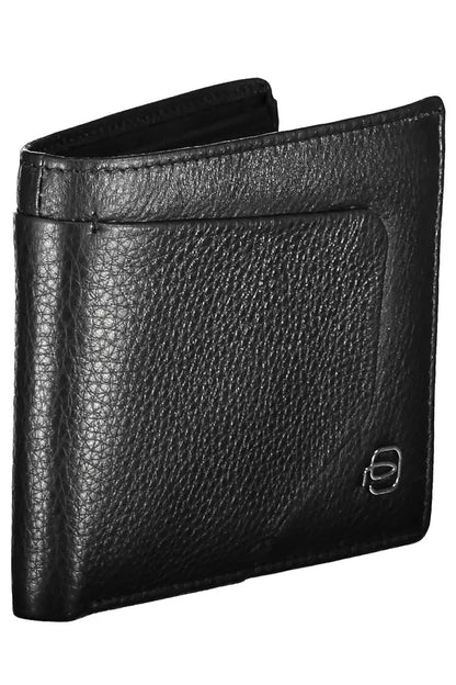 Piquadro Sleek Black Leather Bifold Wallet with RFID Block Piquadro