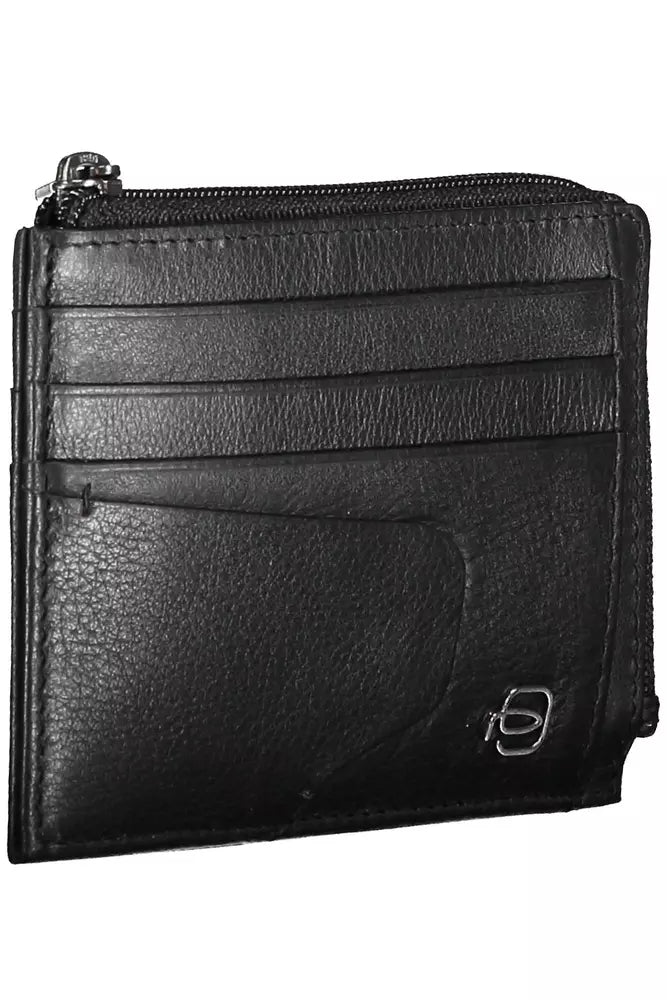 Piquadro Sleek Black Leather Card Holder with RFID Blocker Piquadro