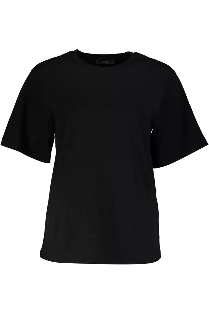 Cavalli Class Sleek Black Cotton Tee with Exclusive Print Cavalli Class