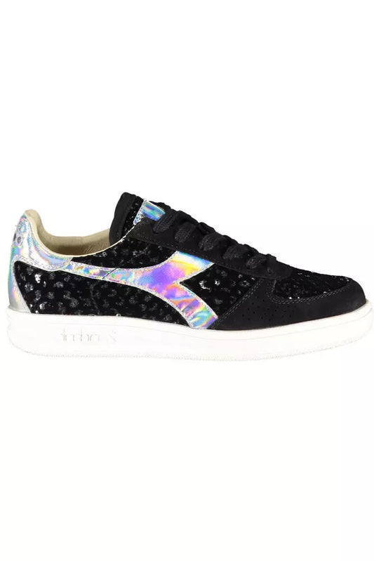 Diadora Chic Black Lace-Up Sneakers with Contrasting Details Diadora