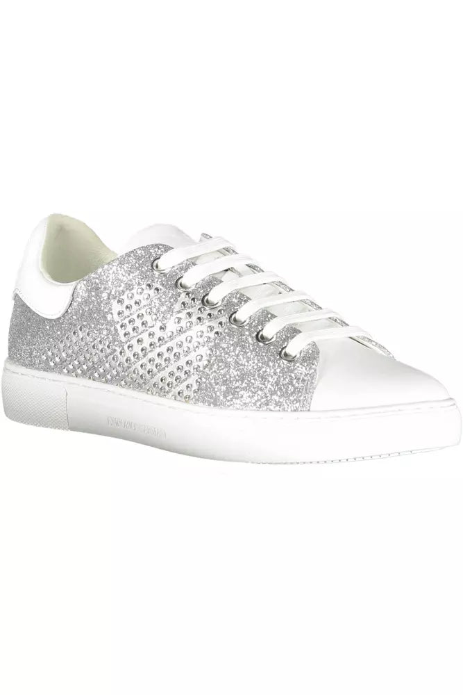 Emporio Armani Silver Lure Sports Sneakers with Contrasting Details Emporio Armani