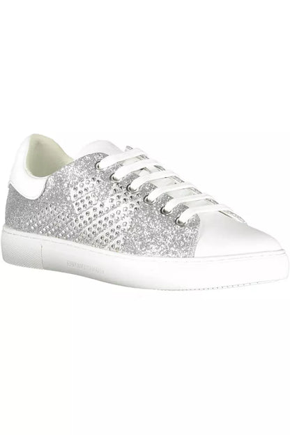 Emporio Armani Silver Lure Sports Sneakers with Contrasting Details Emporio Armani