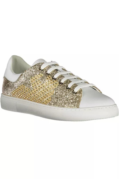 Emporio Armani Gleaming Gold Lace-Up Sport Sneakers Emporio Armani