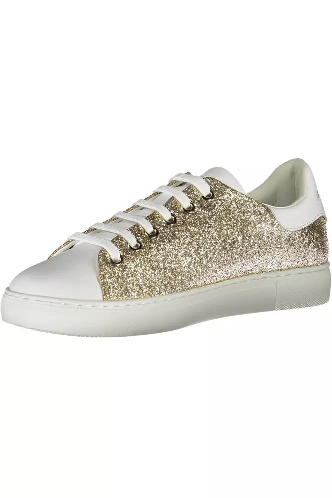 Emporio Armani Gleaming Gold Lace-Up Sport Sneakers Emporio Armani