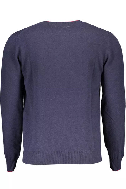 Harmont & Blaine Elegant Blue Contrast Detail Sweater Harmont & Blaine