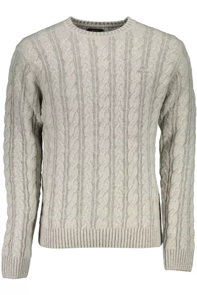 Gant Elegant Gray Wool-Blend Sweater Gant