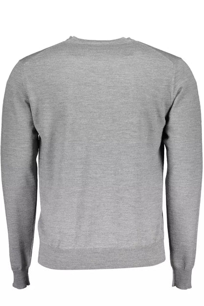 Harmont & Blaine Elegant V-Neck Wool Sweater in Gray Harmont & Blaine