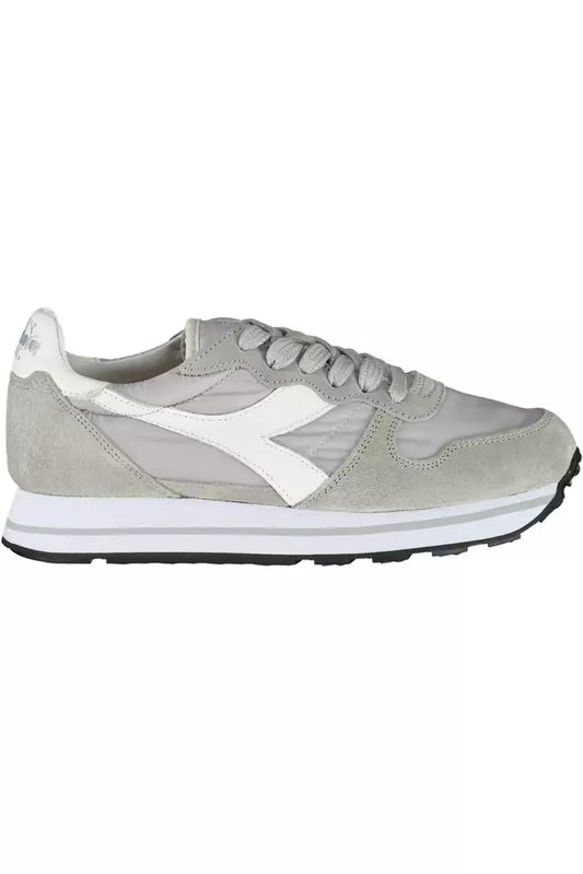 Diadora Elegant Gray Lace-Up Sports Sneakers Diadora