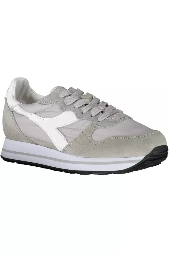 Diadora Elegant Gray Lace-Up Sports Sneakers Diadora