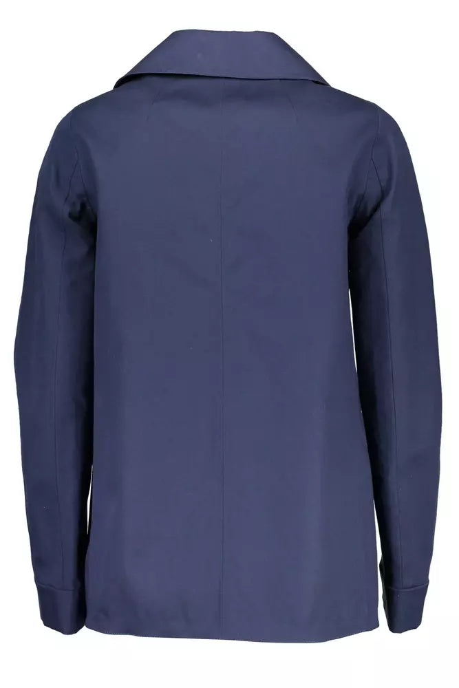 Gant Chic Blue Cotton Sports Jacket with Logo Detail Gant