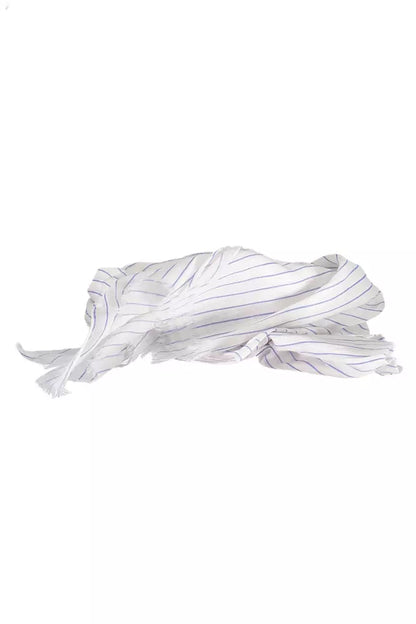 Gant Elegant White Cotton Scarf with Logo Detail Gant