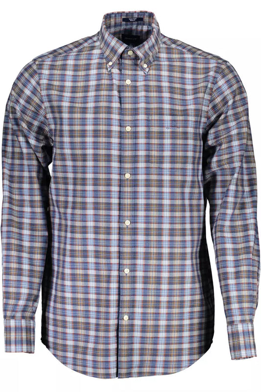 Gant Elegant Blue Button-Down Cotton Blend Shirt Gant