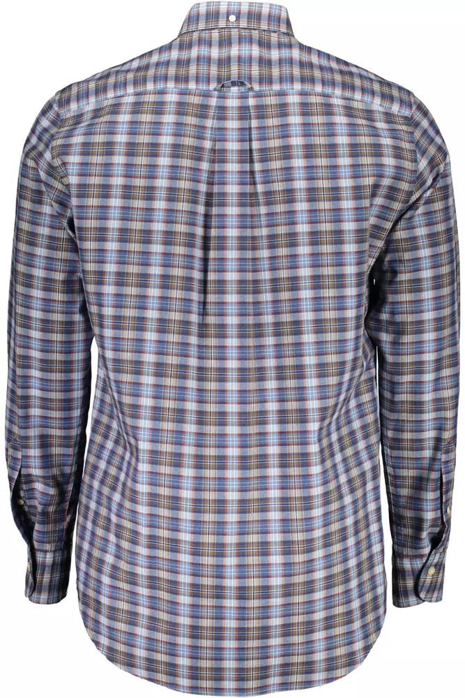 Gant Elegant Blue Button-Down Cotton Blend Shirt Gant