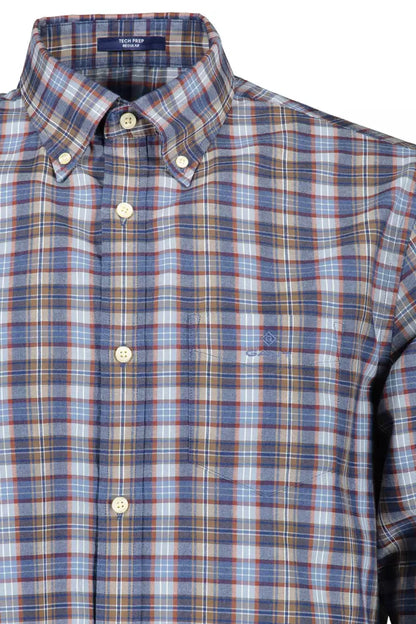 Gant Elegant Blue Button-Down Cotton Blend Shirt Gant