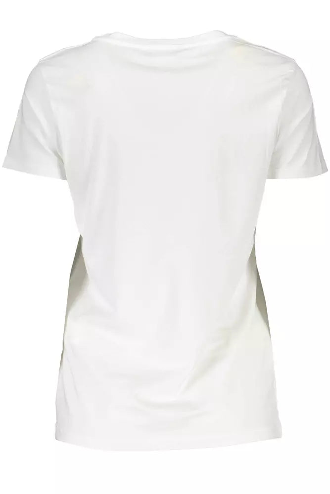 Scervino Street Chic White Tee with Contrasting Embroidery Detail Scervino Street