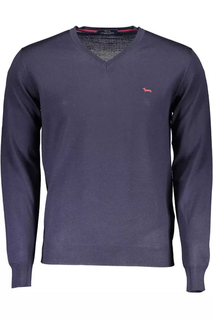 Harmont & Blaine V-Neck Woolen Elegance Sweater - Sky Blue Harmont & Blaine