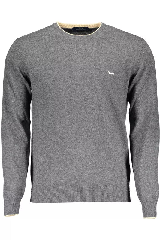 Harmont & Blaine Elegant Gray Sweater with Contrasting Details Harmont & Blaine