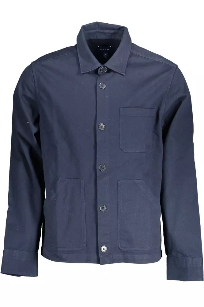 Gant Elegant Long-Sleeved Blue Cotton Shirt Gant