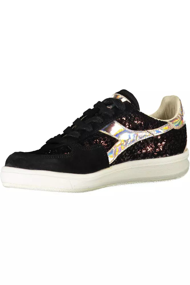 Diadora Chic Black Contrast Lace-up Sneakers Diadora