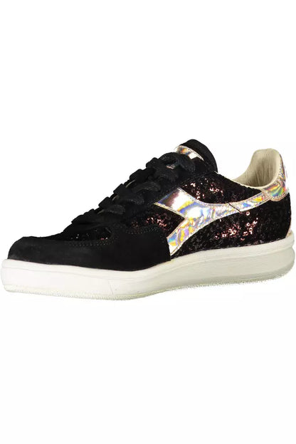 Diadora Chic Black Contrast Lace-up Sneakers Diadora