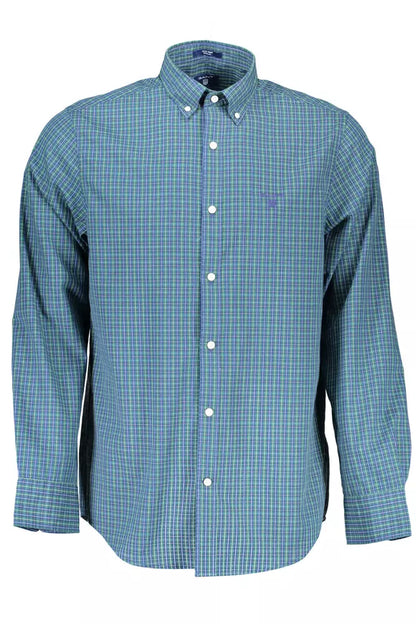 Gant Elegant Blue Long Sleeve Cotton Blend Shirt Gant