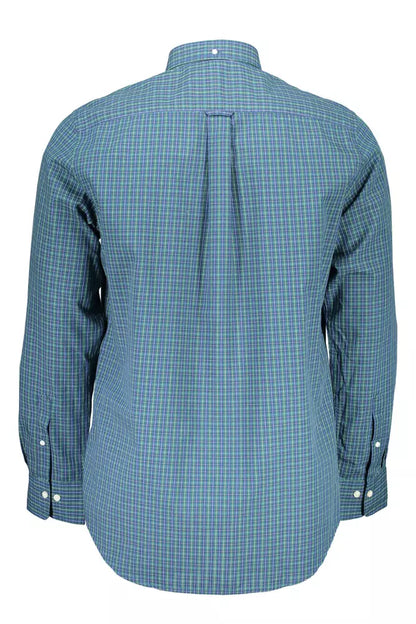 Gant Elegant Blue Long Sleeve Cotton Blend Shirt Gant