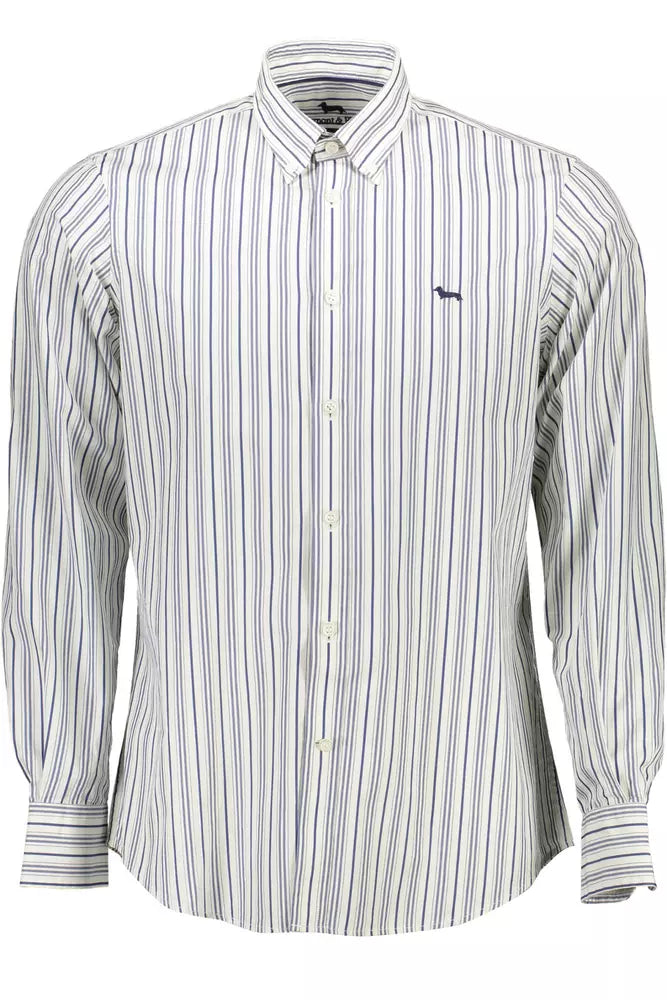 Harmont & Blaine Elegant White Cotton Shirt with Logo Detail Harmont & Blaine