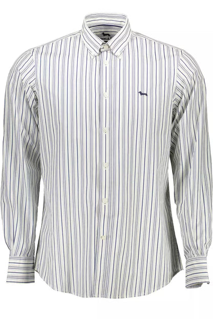 Harmont & Blaine Elegant White Cotton Shirt with Logo Detail Harmont & Blaine