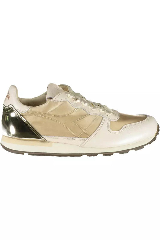 Diadora Beige Lace-Up Sneaker with Contrasting Details Diadora