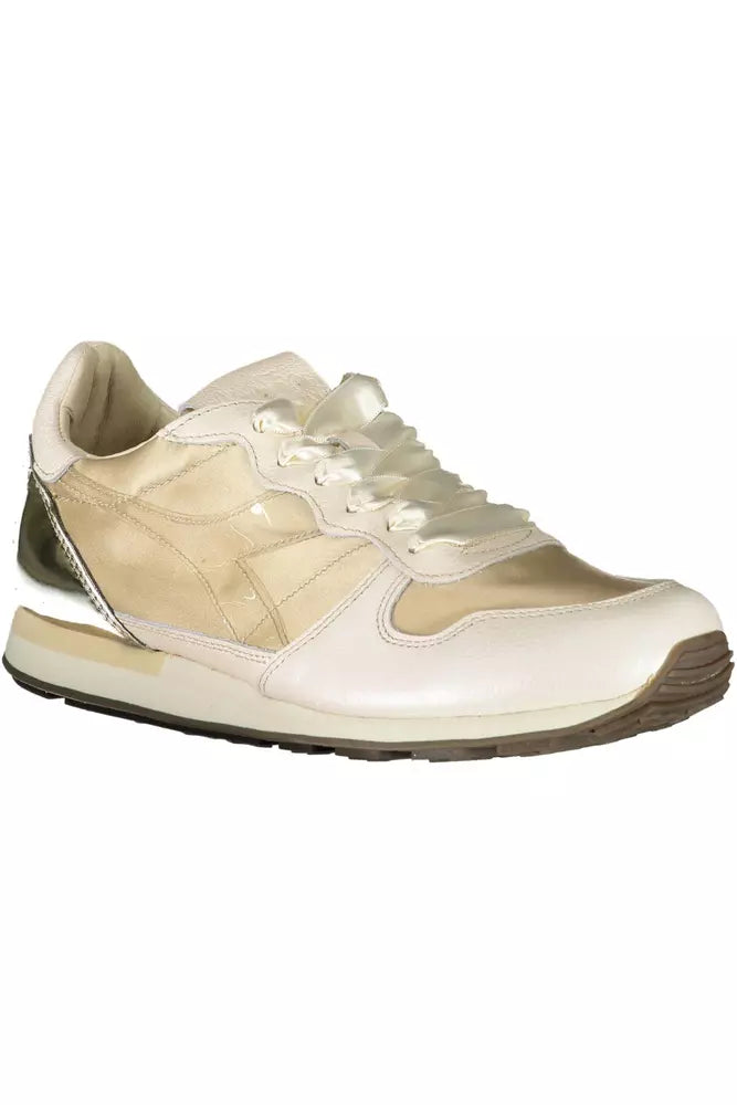 Diadora Beige Lace-Up Sneaker with Contrasting Details Diadora