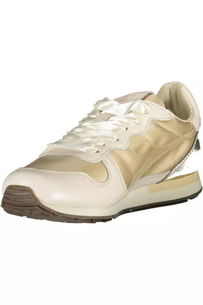 Diadora Beige Lace-Up Sneaker with Contrasting Details Diadora