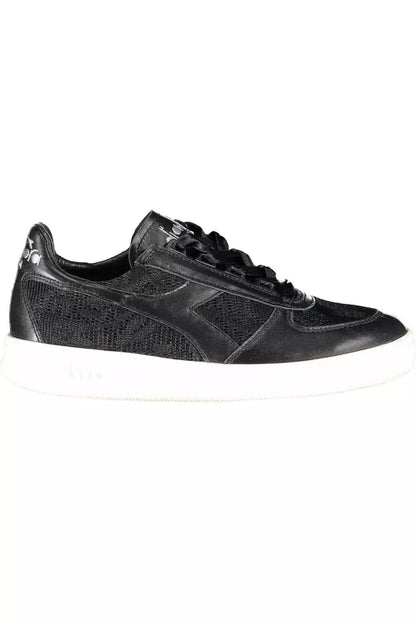 Diadora Chic Embroidered Black Sports Sneakers Diadora