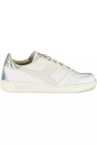 Diadora Chic White Lace-Up Sneakers with Logo Accent Diadora