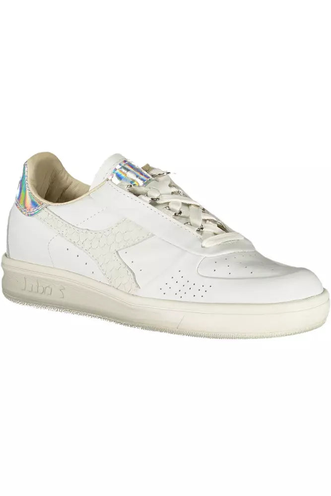 Diadora Chic White Lace-Up Sneakers with Logo Accent Diadora