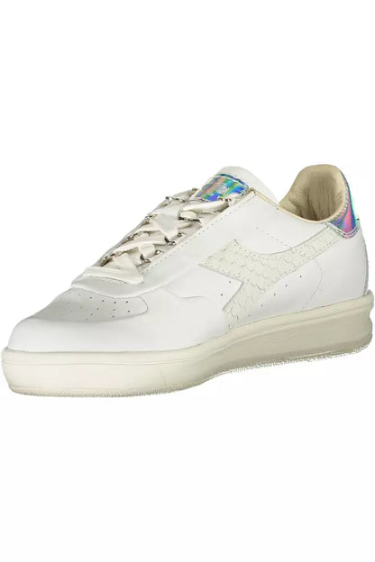 Diadora Chic White Lace-Up Sneakers with Logo Accent Diadora