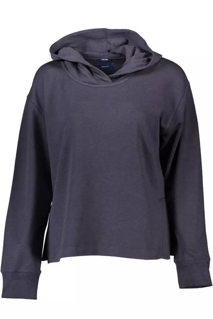 Gant Chic Blue Hooded Sweatshirt with Side Slits Gant