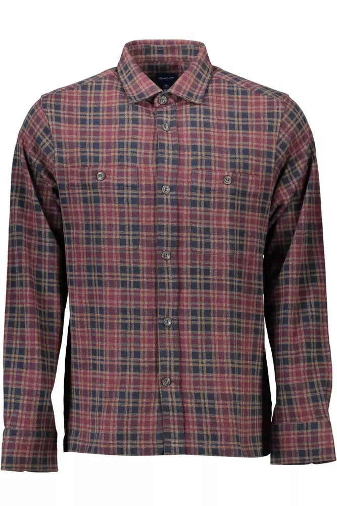 Gant Elegant Long-Sleeved Brown Cotton Shirt Gant