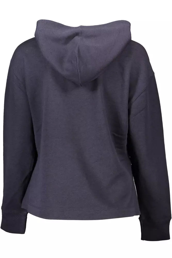 Gant Chic Blue Hooded Sweatshirt with Side Slits Gant