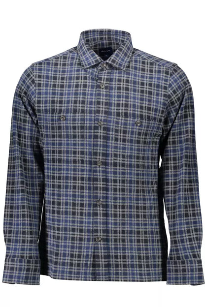 Gant Elegant Long-Sleeved Blue Cotton Shirt Gant