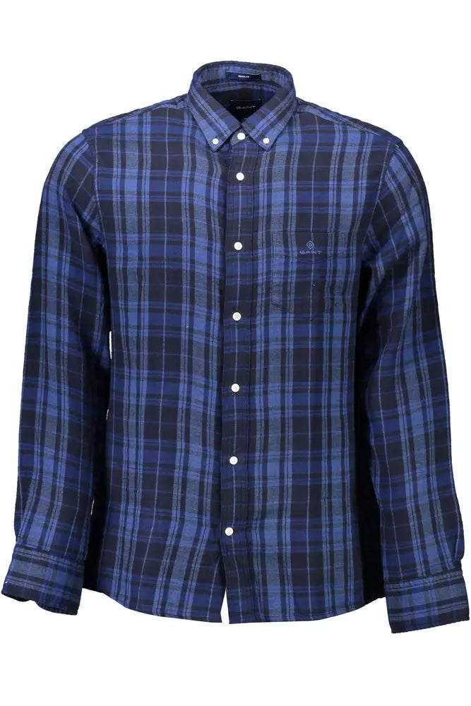 Gant Elegant Blue Button-Down Cotton Shirt Gant