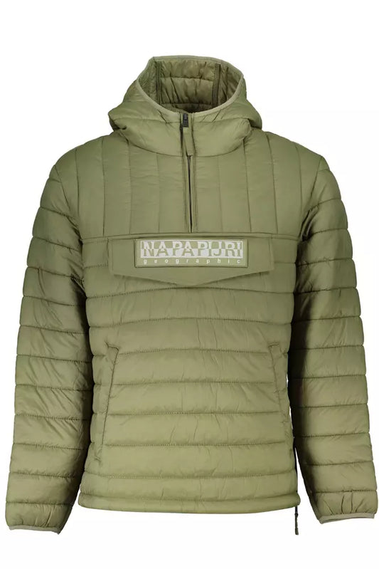 Napapijri Eco-Conscious Hooded Green Jacket Napapijri