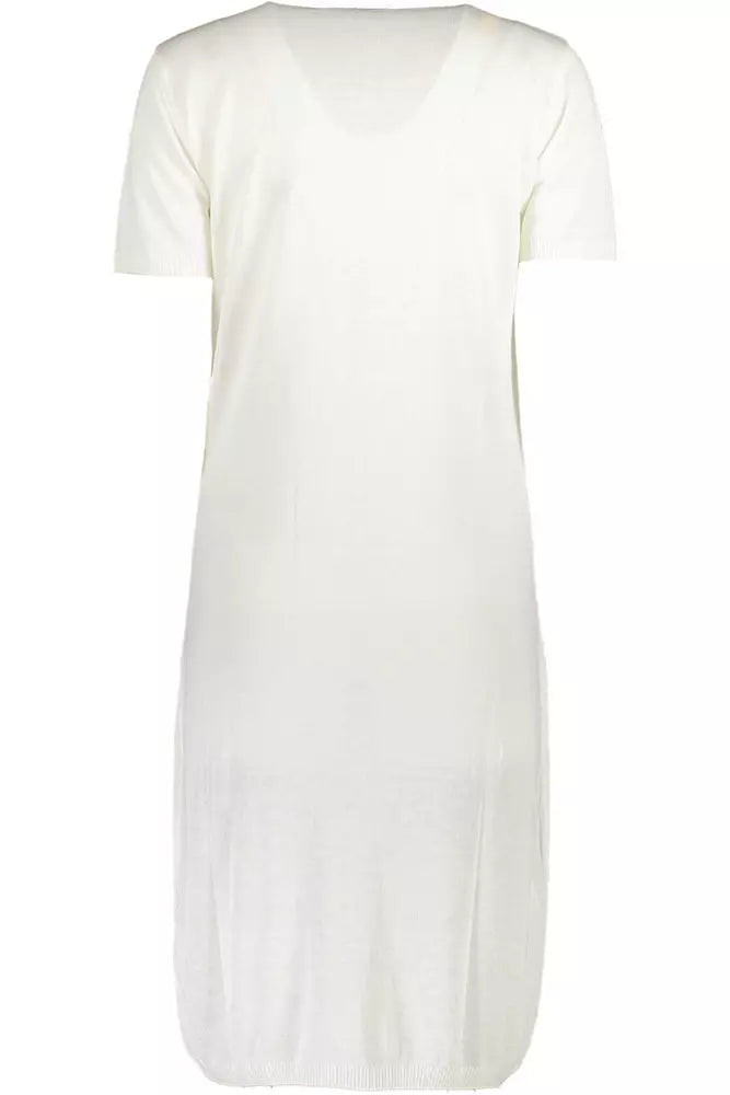 Cavalli Class Chic White Embroidered Short Dress Cavalli Class